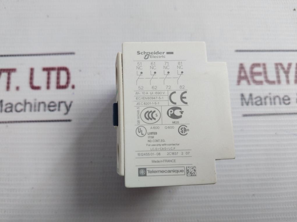 Schneider Electric/Telemecanique Ladn04 Auxiliary Contact Block 10A 690V