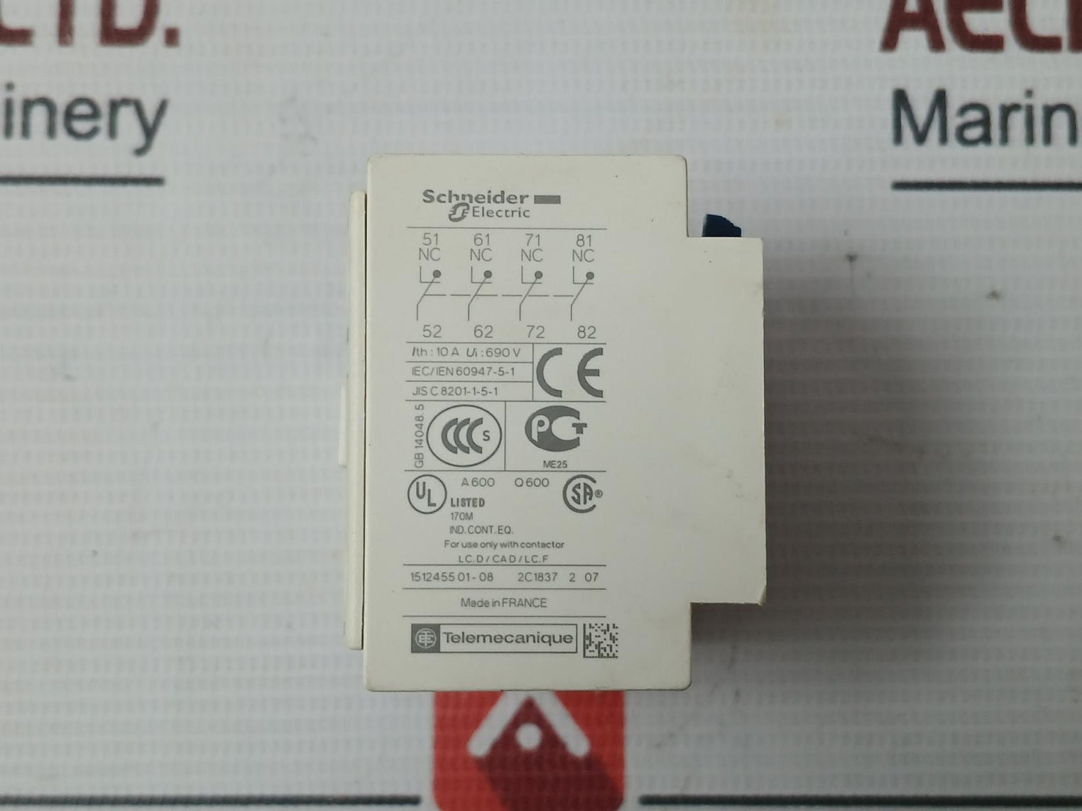 Schneider Electric/Telemecanique Ladn04 Auxiliary Contact Block 690V 10A
