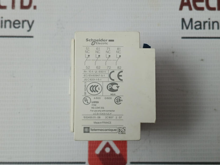 Schneider Electric/Telemecanique Ladn04 Auxiliary Contact Block 690V 10A