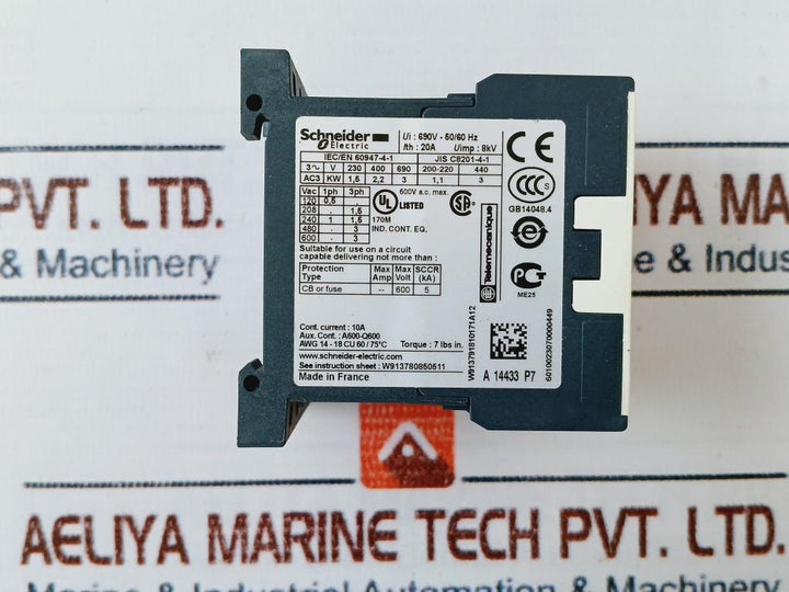 Schneider Electric/Telemecanique Lc1K0601P7 Contactor 230V 50/60Hz