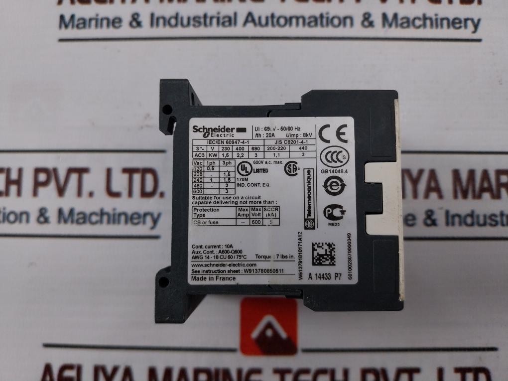 Schneider Electric/Telemecanique Lc1K0601P7 Contactor 50/60Hz 230V