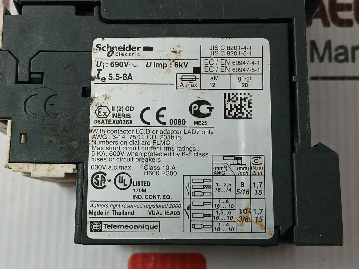 Schneider Electric Lrd12 Telemecanique Overload Relay