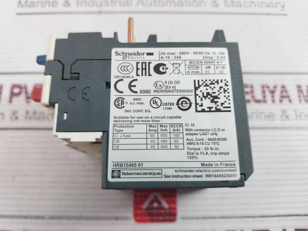 Schneider Electric/Telemecanique Lrd 22 Overload Relay 690V-50/60Hz Gb14048.4