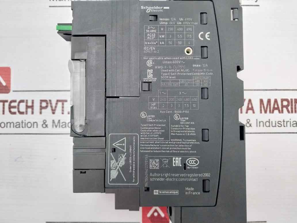 Schneider Electric/Telemecanique Lub12 Tesys Motor Starter Base 600 V 12 A