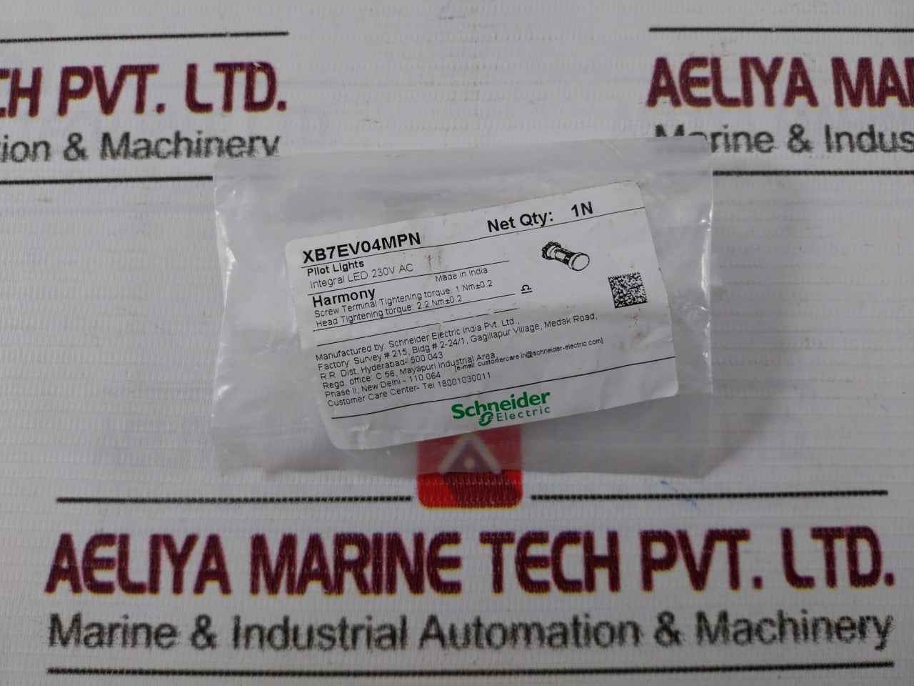 Schneider Electric/Telemecanique Xb7Ev04Mpn Monolithic Red Pilot Light 230V Ac