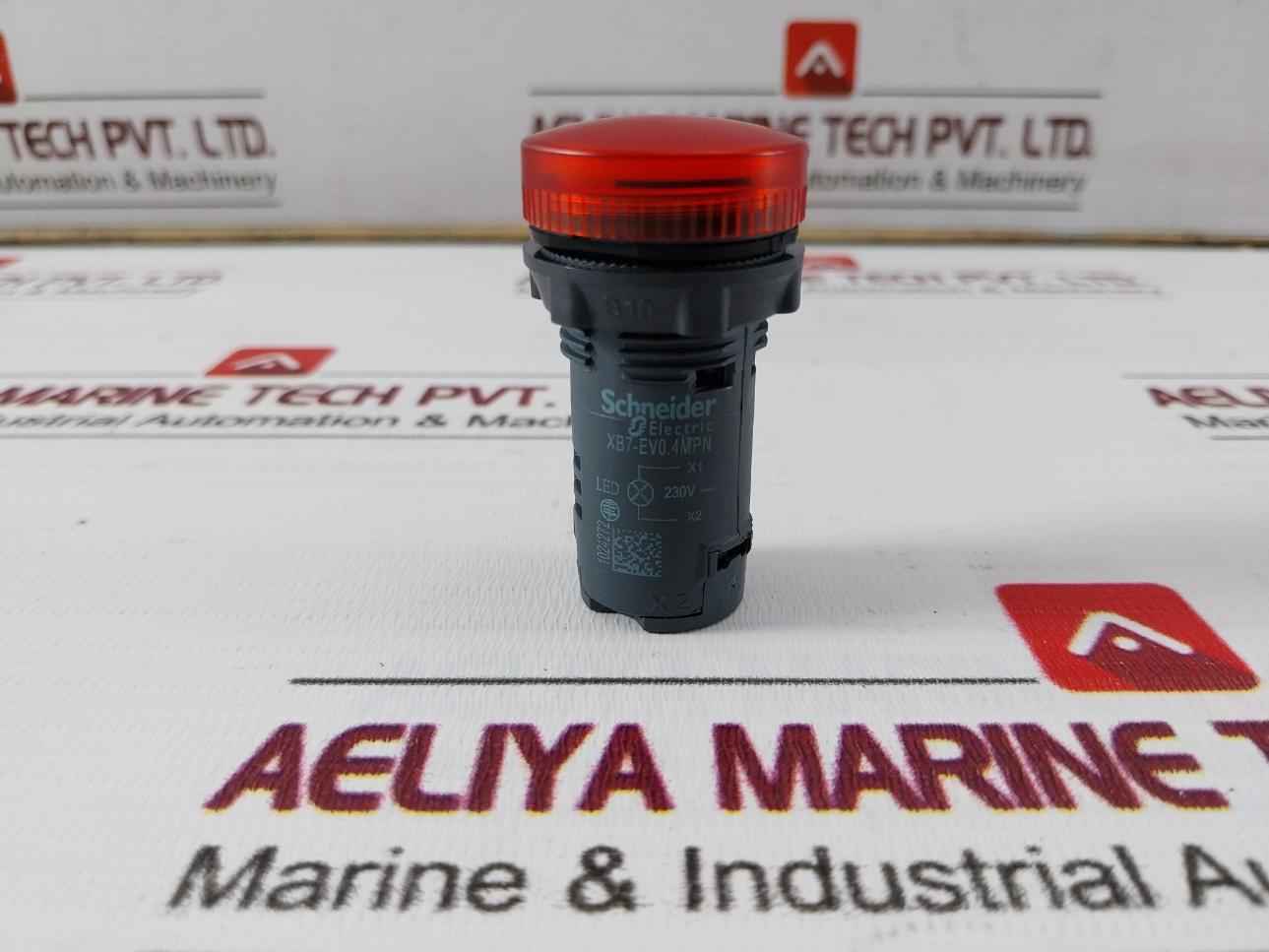 Schneider Electric/Telemecanique Xb7Ev04Mpn Monolithic Red Pilot Light 230V Ac