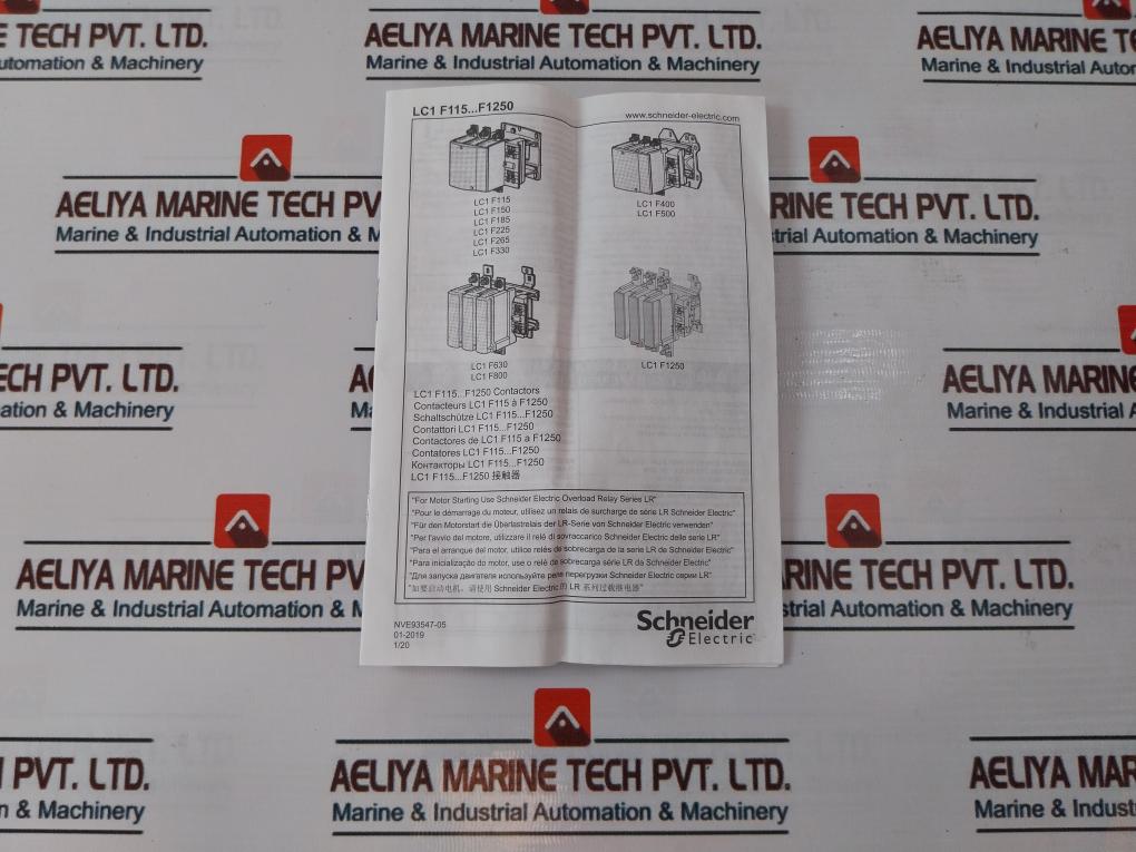Schneider Electric Tesys Lc1F185/Lx9Fg415 3 Pole Contactor With Coil 275A 1000V~