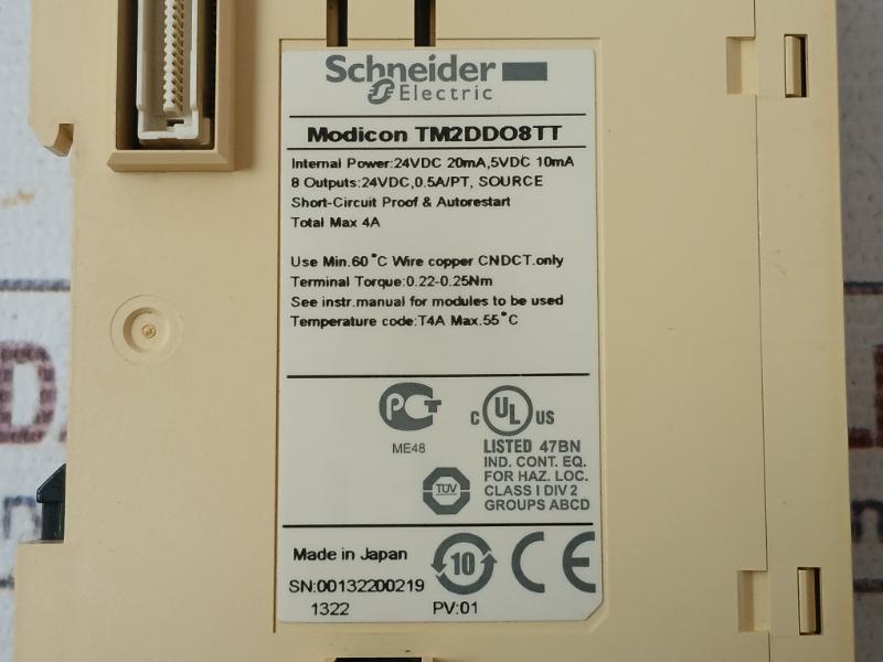 Schneider Electric Tm2Ddo8Tt Modicon Logic Controller 8 Output 24Vdc 0.5A Source