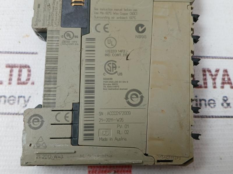 Schneider Electric Tm5Acbm01R Modicon Tm5 Bus Base Power Supply 5V 1400Ma 24Vdc