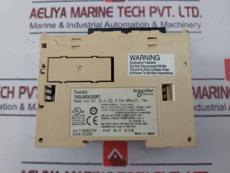 Schneider Electric Twdlmda20drt Twido Modular Base Controller 24vdc 12in Dc 8out