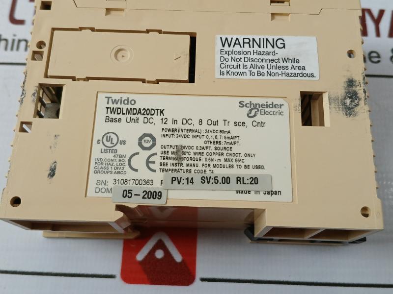 Schneider Electric Twdlmda20Dtk Twido Base Controller Unit 24V Dc 80Ma