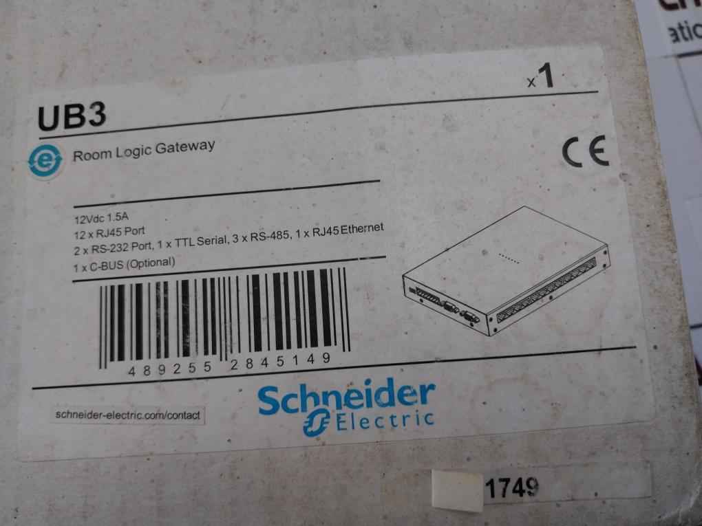 Schneider Electric Ub3 Room Logic Gateway 12vdc 1.5a 12xrj45 Port