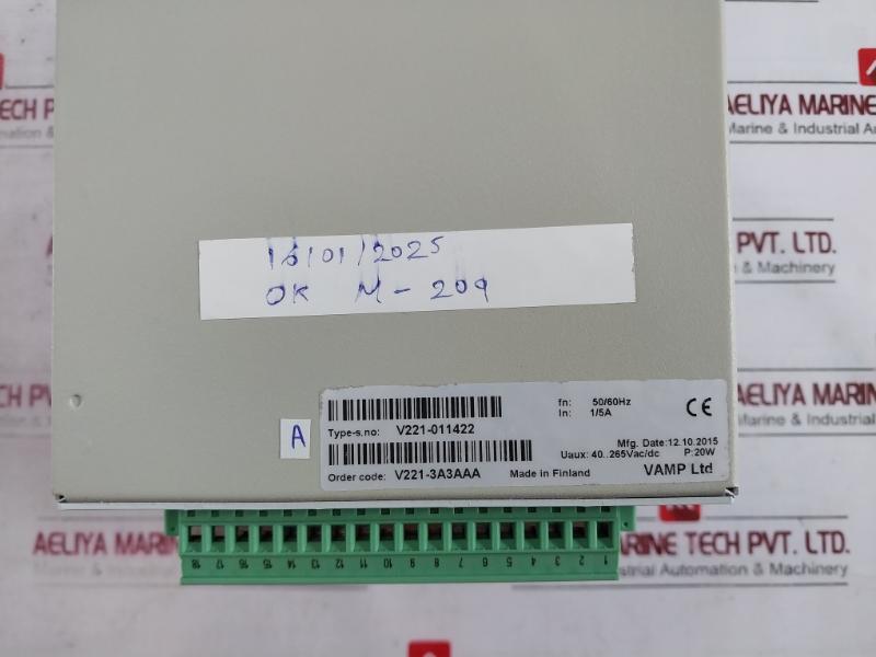 Schneider Electric Vamp 221 Relay With Arc Protection 50/60Hz 20W V221-11419