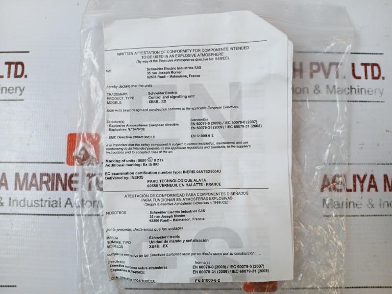 Schneider Electric Xb4 Bp31ex Green Pushbutton Spring Return Ip65