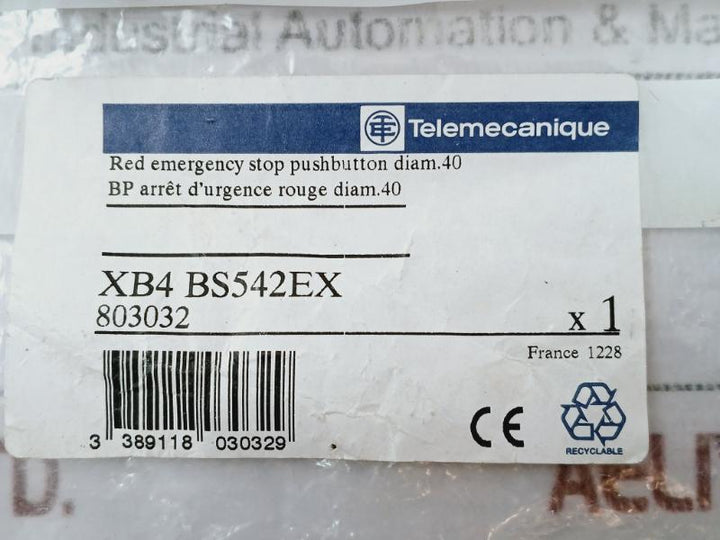 Schneider Electric Xb4 Bs542ex Red Emergency Stop Push Button Diam. 40