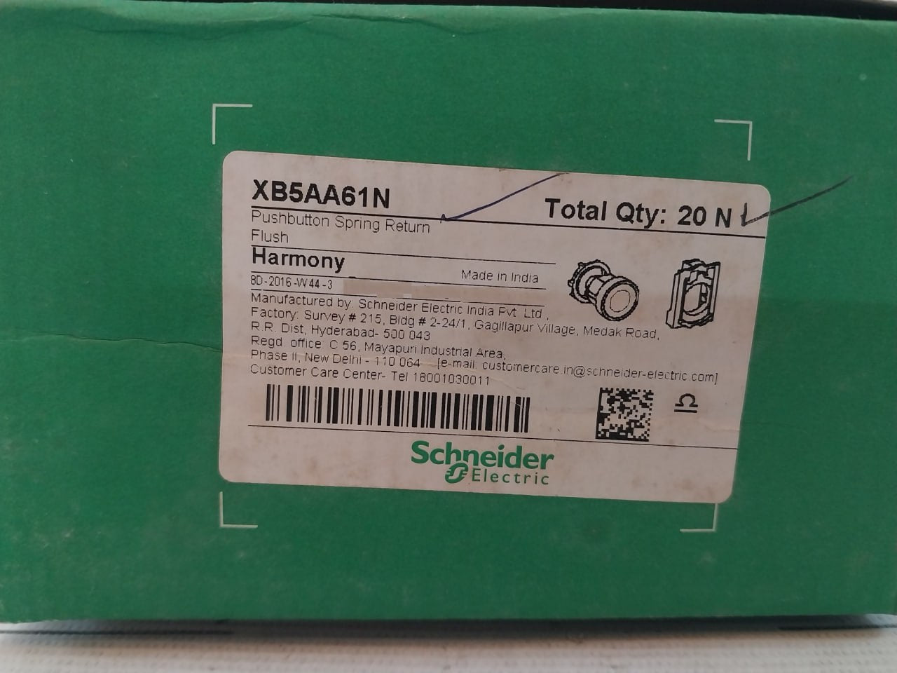 Schneider Electric Xb5Aa61N Push Button Spring Return 240V 3A 10A Zbe-101N