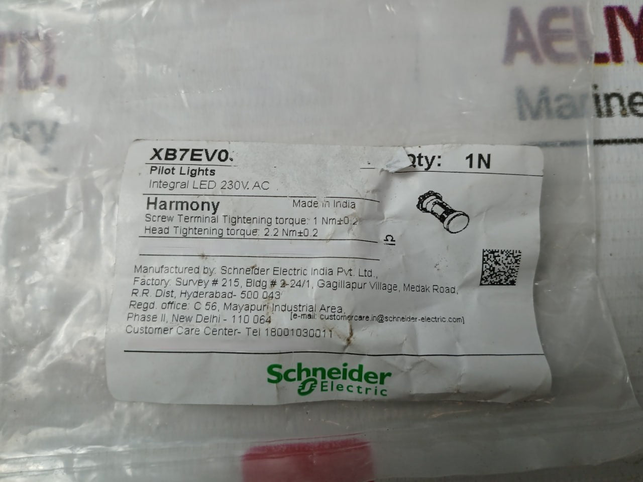 Schneider Electric Xb7Ev03Bpn Harmony Pilot Light