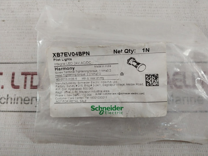 Schneider Electric Xb7Ev04Bpn Monolithic Pilot Light 24V 4Bpn, Xb7-ev0.Bpn