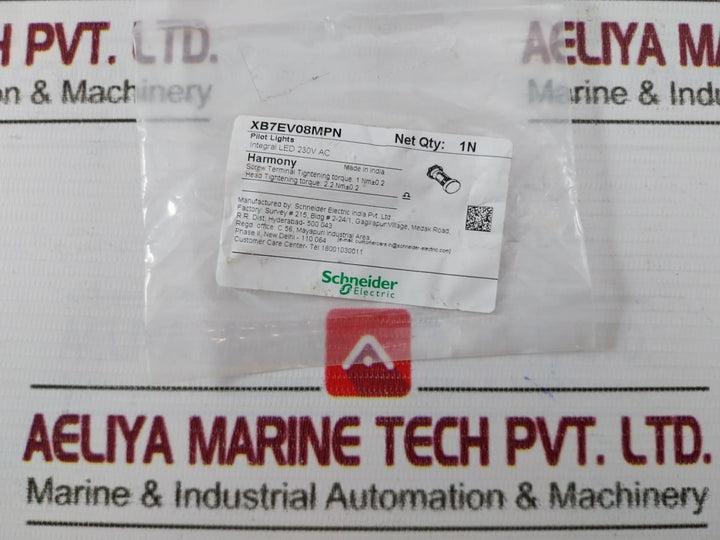 Schneider Electric Xb7Ev08Mpn Pilot Light 230V Ac 2.2 Nm Tolerance 0.2