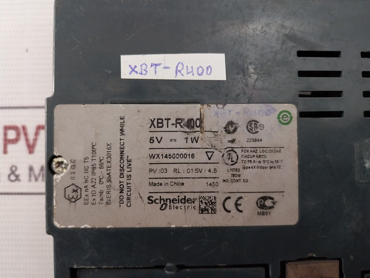 Schneider Electric Xbt-r400 Small Panel With Keypad Ip65 T100C 5V-1W