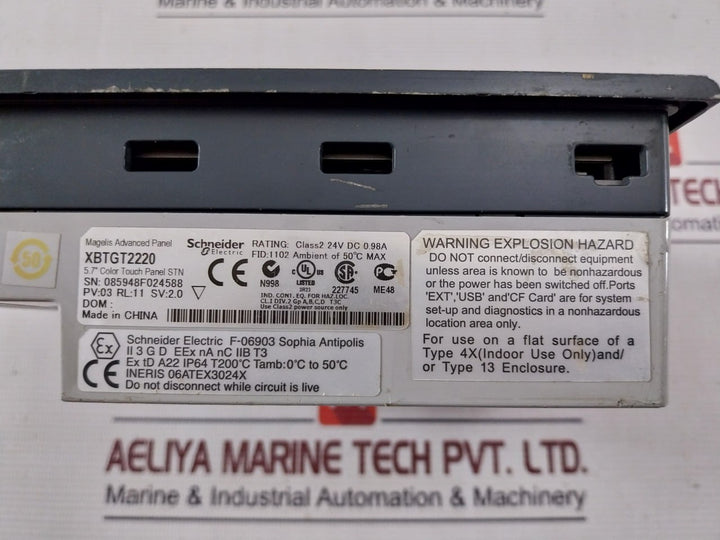 Schneider Electric Xbtgt2220 Magelis Advanced Panel 24V Dc 0.98A Dc 24V 26W