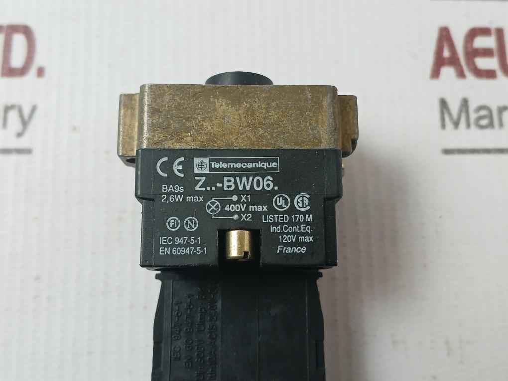 Schneider Electric Zb2-bw061 Body For Illuminated Control Button Ba 9S