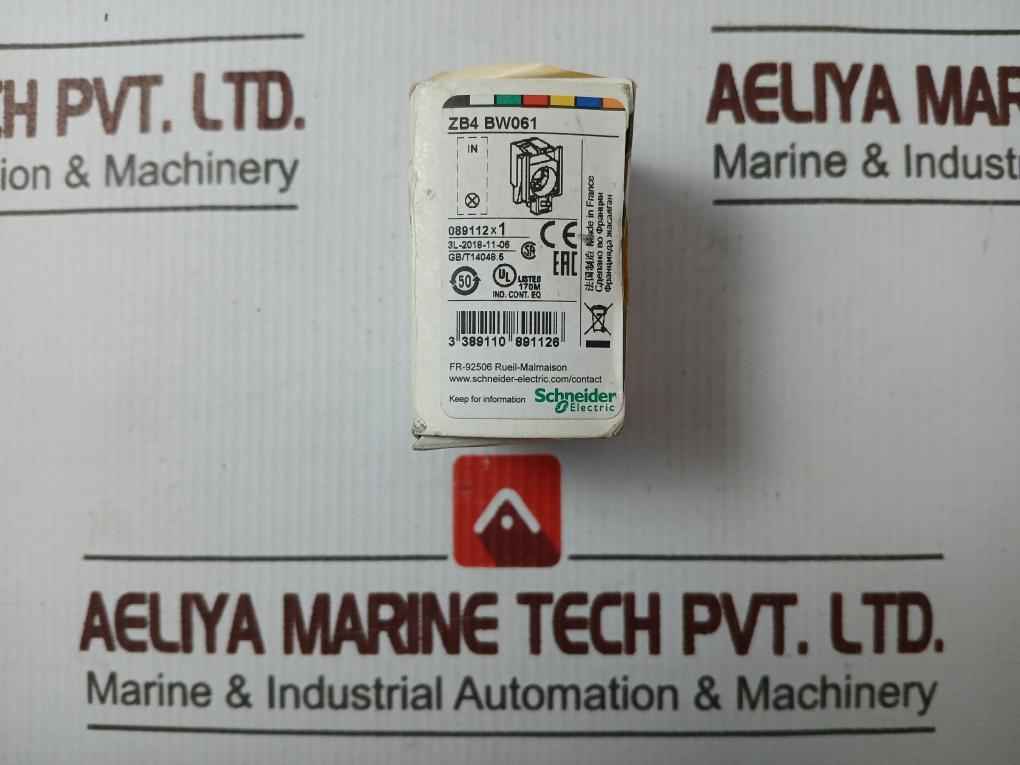 Schneider Electric Zb4 Bw061 Light Block With Body Fixing Collar 250V Max