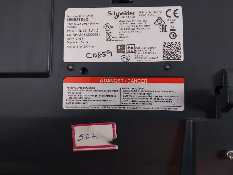 Schneider Hmidt952 Touch Screen Iec 61131-2 12-24vdc 44w T5