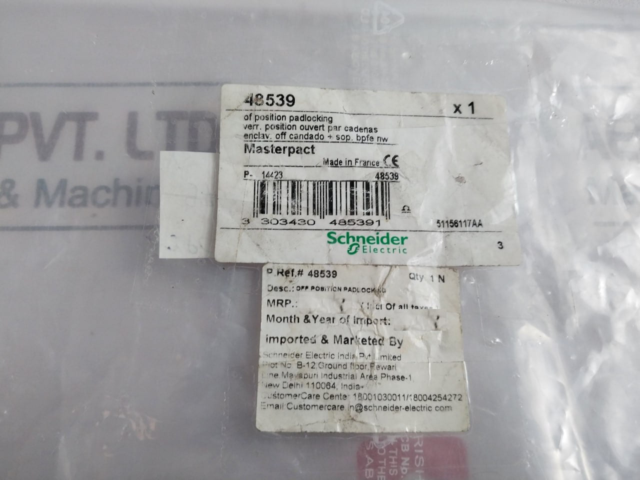 Schneider Electric 48539 Off Position Padlocking P-14423