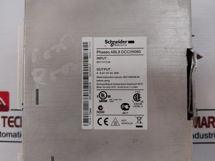 Schneider Electric Abl8Dcc05060 Dc Converter Module 24V 2.2A 75°C Dc3330Lf