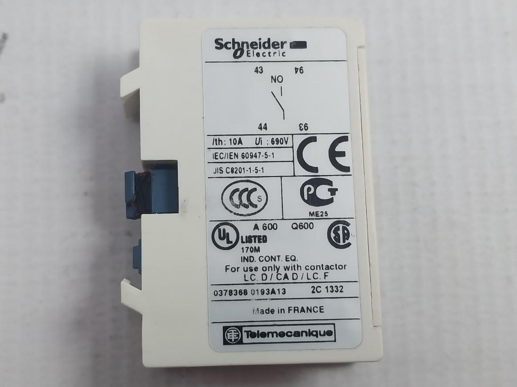Schneider Electric Ladn10 Auxiliary Contact Block