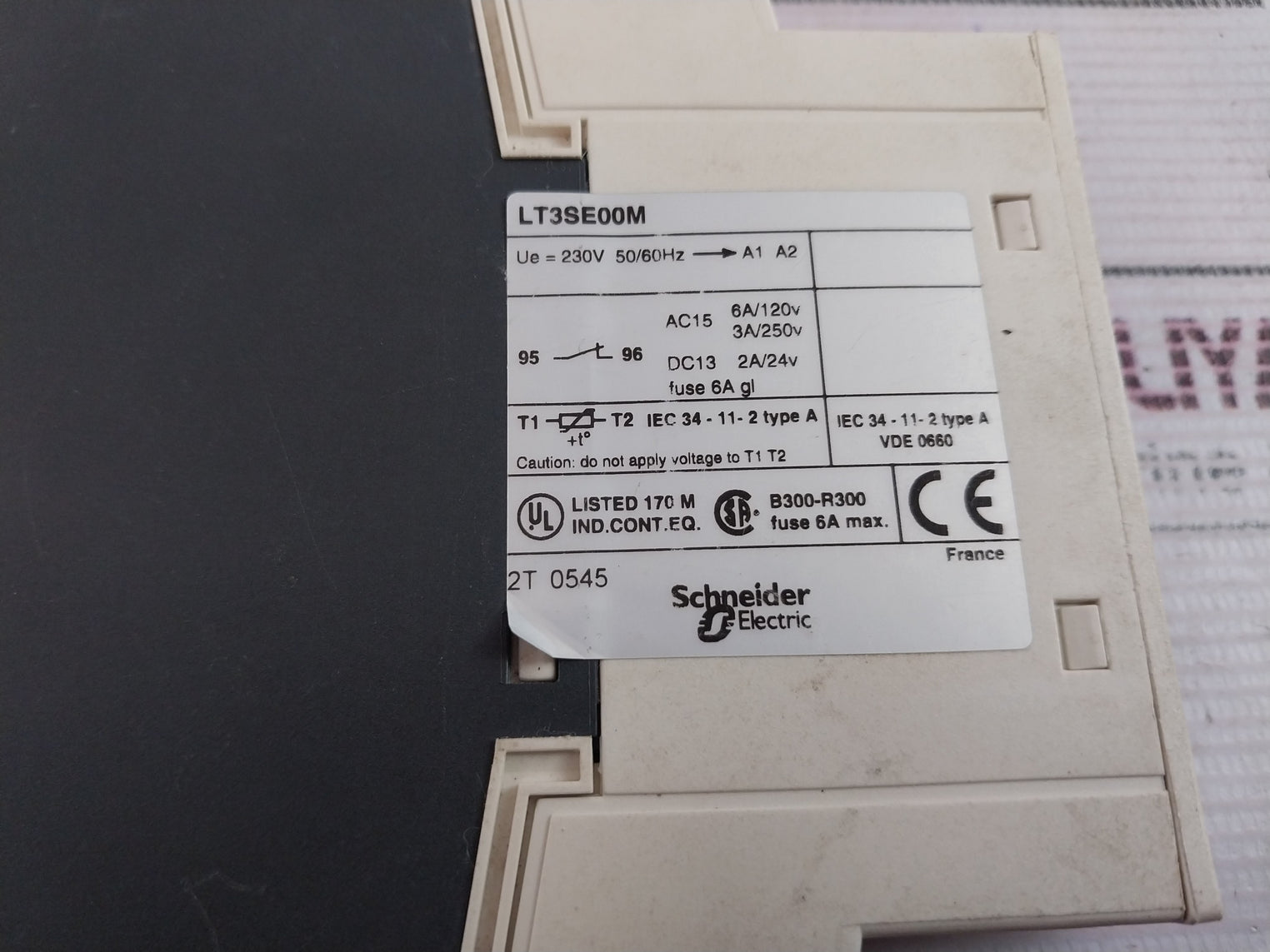 Schneider Electric LT3SE00M Overload Protection Relay 50/60Hz