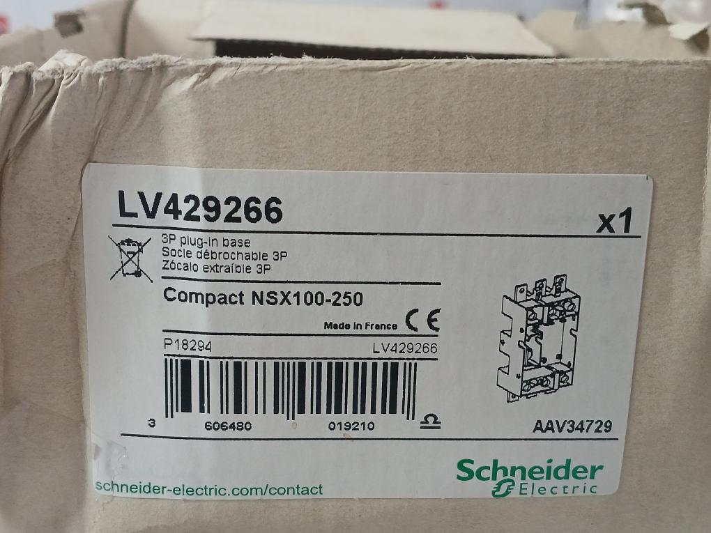 Schneider Electric Lv429266 3 Pole Plug In Base Compact Nsx100-250