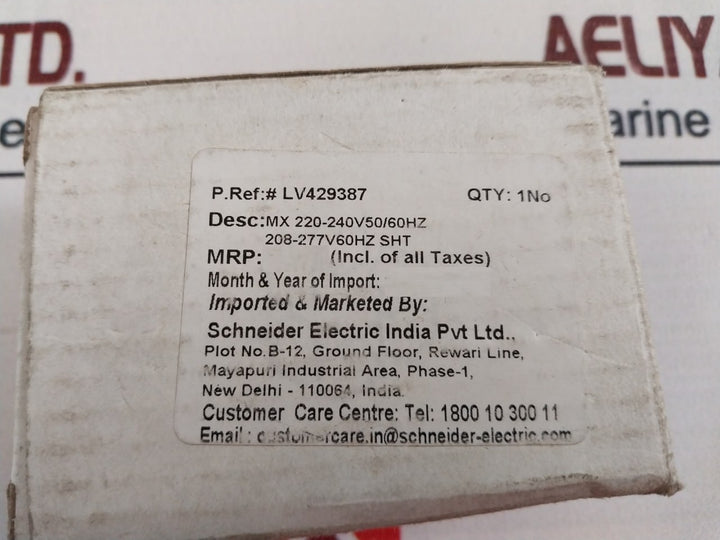 Schneider Electric Lv429387 Shunt Trip Voltage Release Mx 220-240V 50/60 Hz