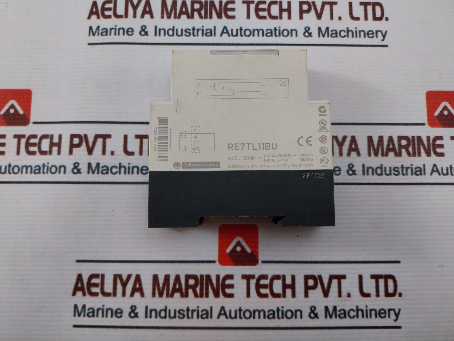 Schneider Electric Re7Tl11Bu Delay Timer Relay 0.05S-300H, 110-240V~ 50/60Hz