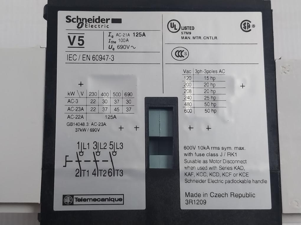 Schneider Electric V5 Isolating Load Break Switch 690V 3R1209