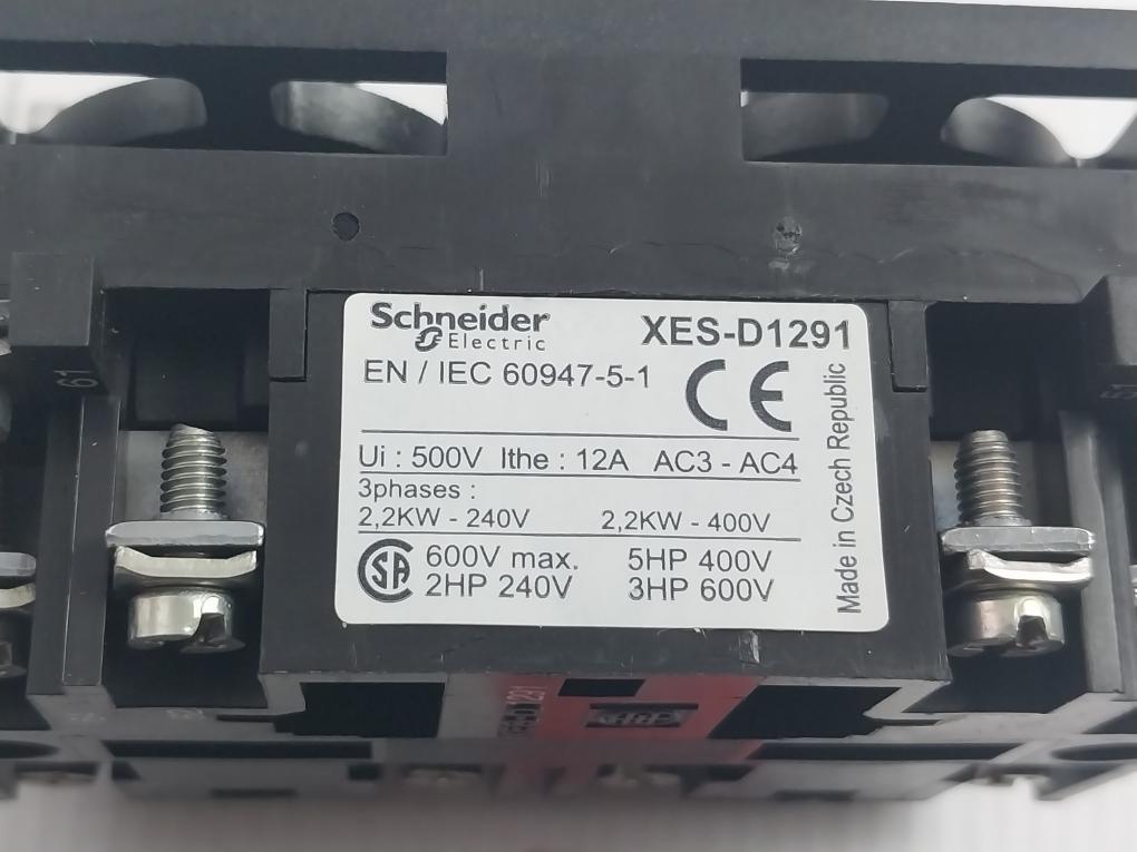 Schneider Electric Xes-d1291 Contact Block 500V/12A