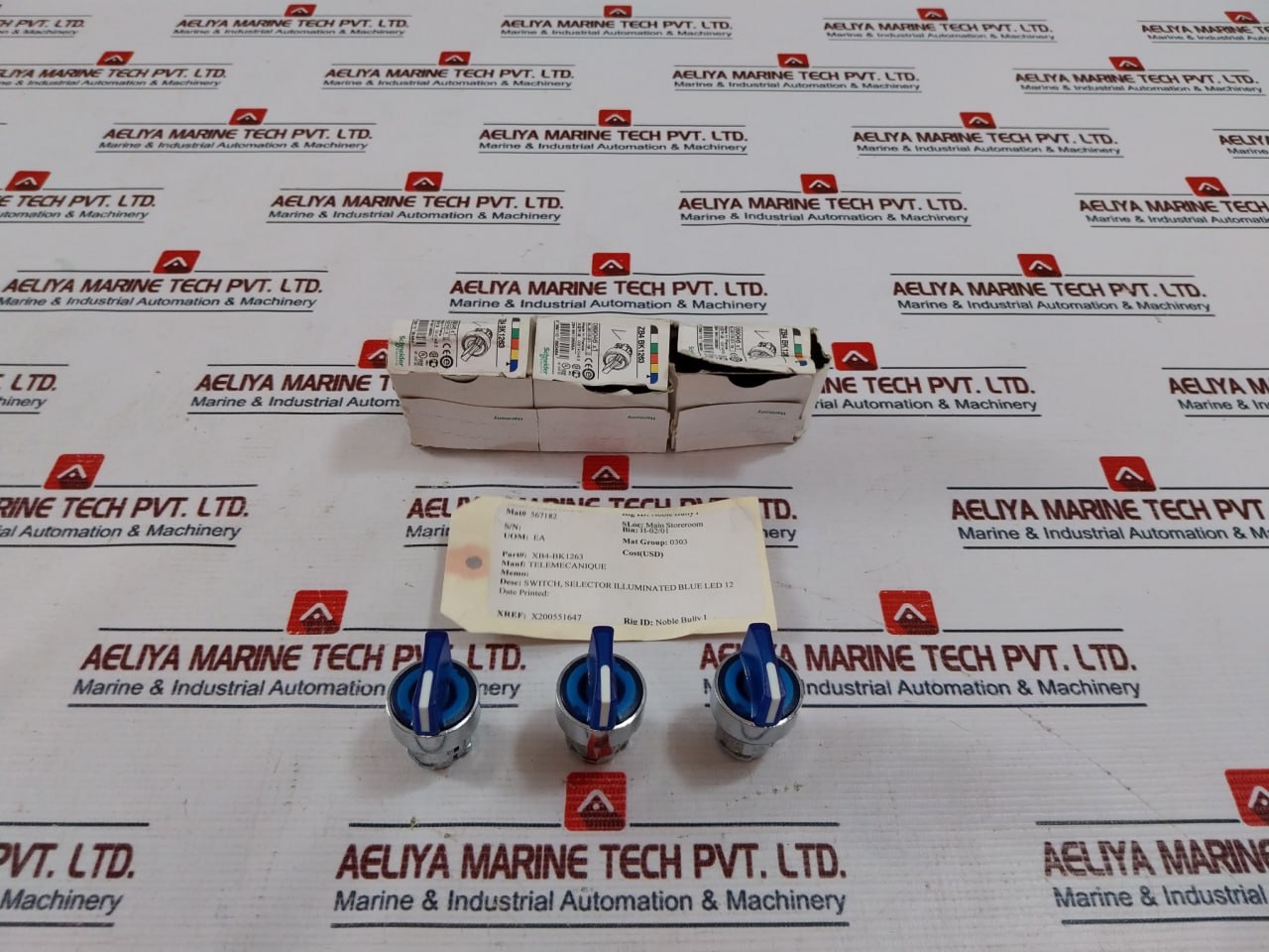 Schneider Electric Zb4 Bk1263 Blue Illuminated Selector Switch