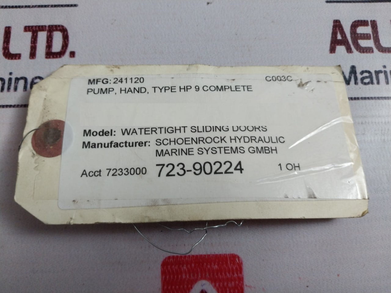 Schoenrock 241120 Hand Pump Type Hp 9 Complete