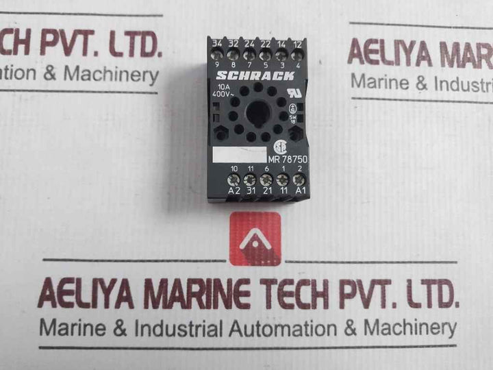 Schrack Mr 78750 Din Rail Mount Relay Socket 10a 400v