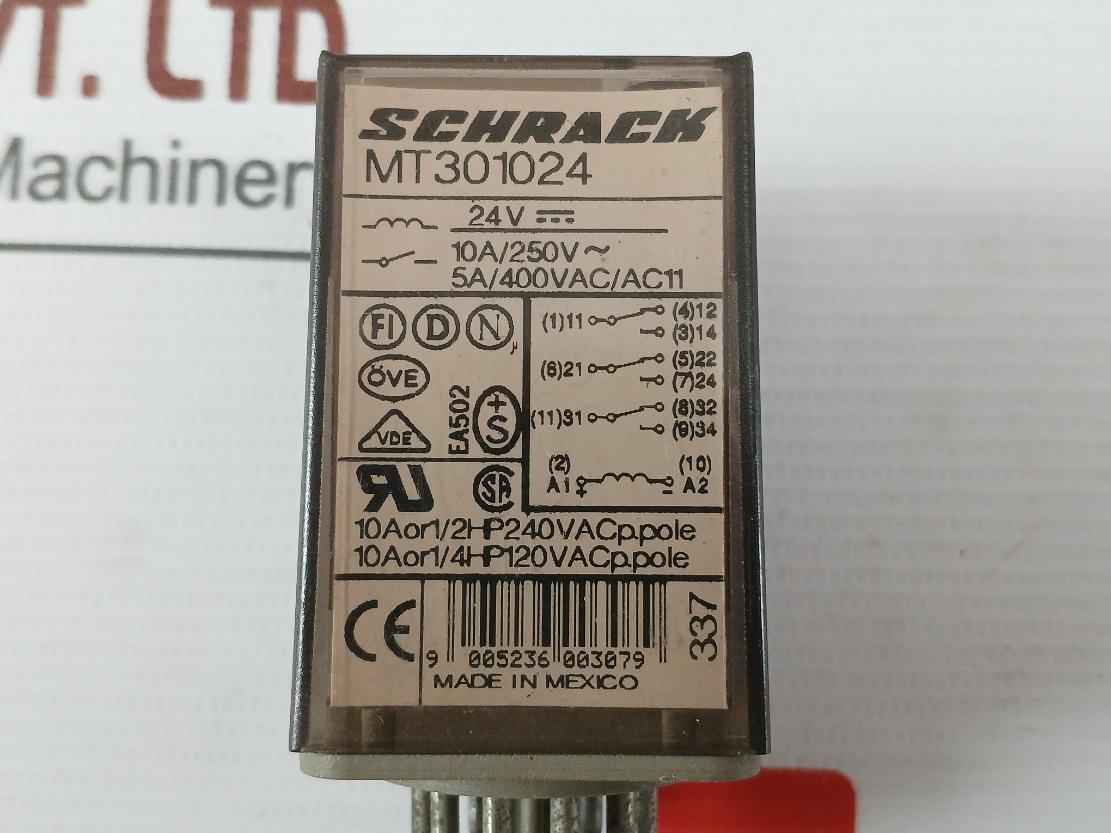 Schrack Mt301024 General Purpose Relay 5A/400Vac/Ac11