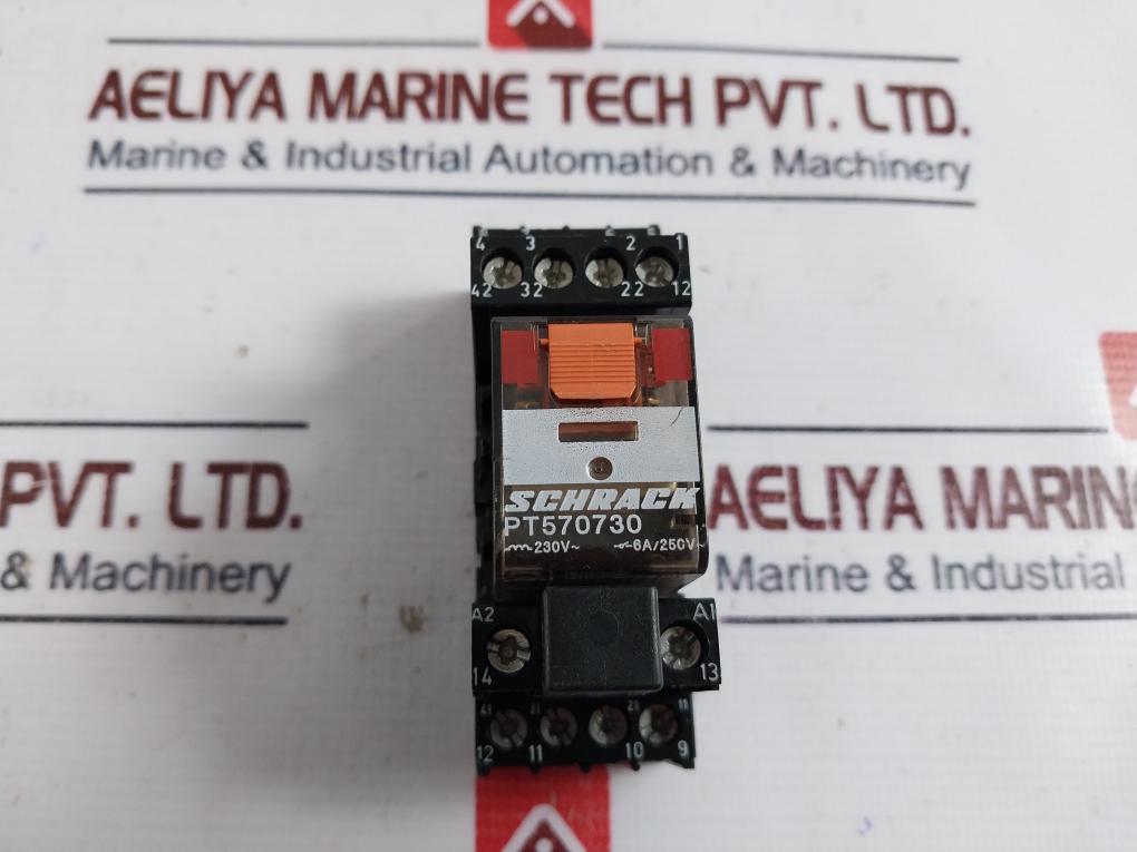 Schrack Pt570730 Miniature Relay With Socket 6a 250v