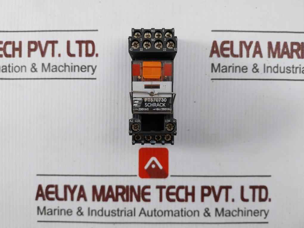 Schrack Pt570730 Power Relay With Socket 6A/250Vac