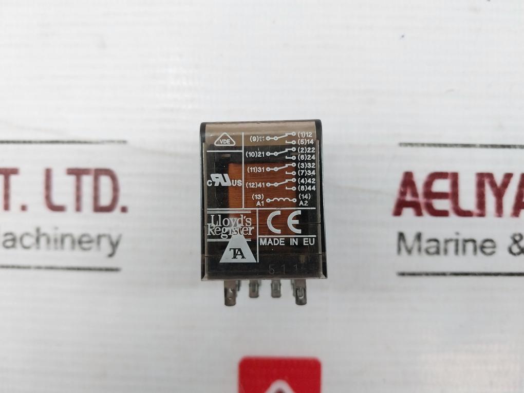 Schrack Pt570730 Series Pt Plug-in Relay 14-pin 4 C/O 230Vac 6A