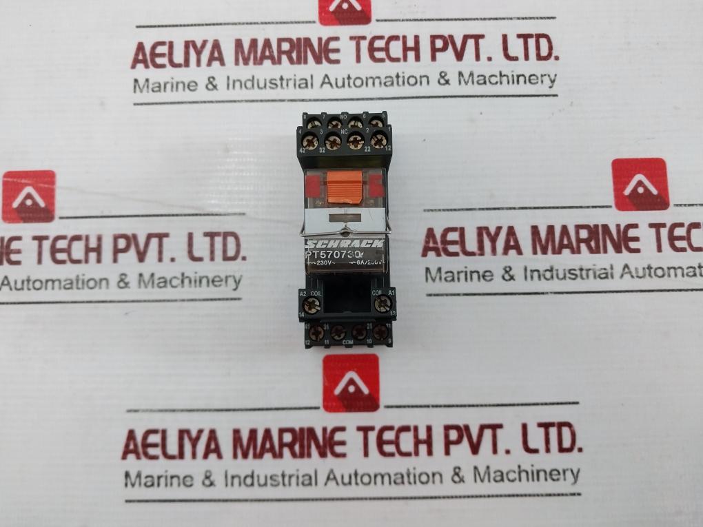 Schrack Pt570730 Series Pt Plug-in Relay 14-pin 4 C/O 230Vac 6A