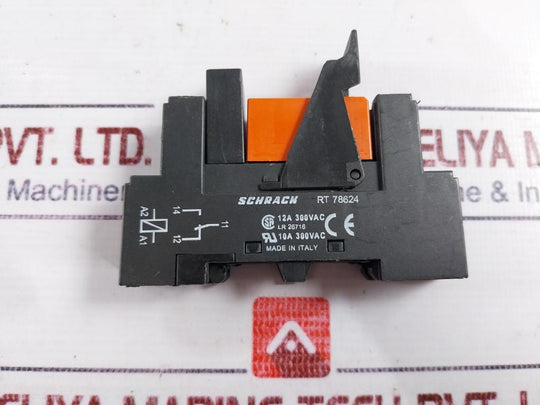 Schrack Rt 78624 Relay Socket 12A 300Vac, 10A 300Vac, 110/230 Vac