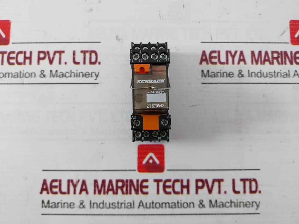 Schrack Zt570548 Miniature Relay With Base 5-6A