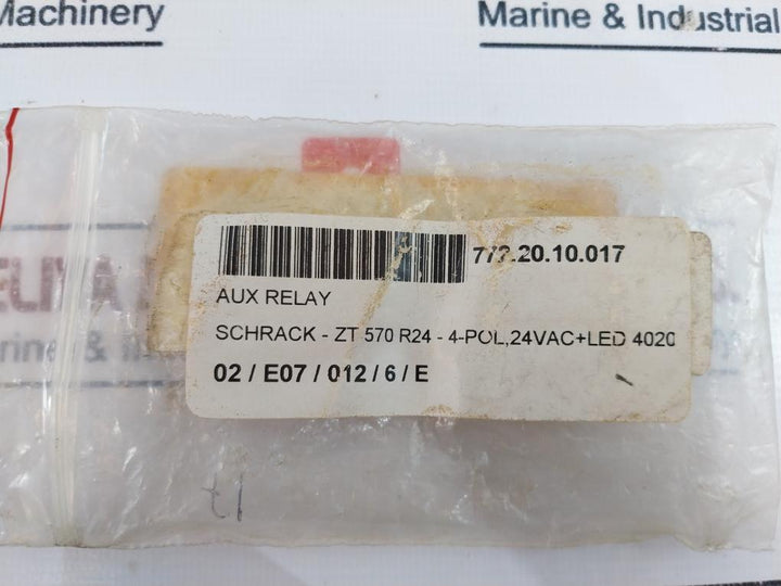 Schrack Zt570R24 Aux Relay 4-pol, 24Vac+Led 4020 5A/250V~