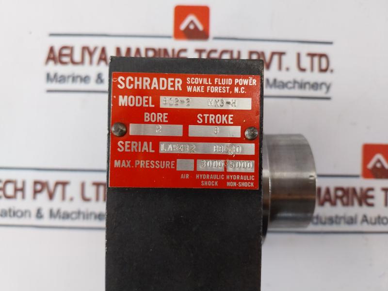 Schrader 812-2 Mx3-h Fluid Power 2” Bore 8” Stroke 3000 Psi