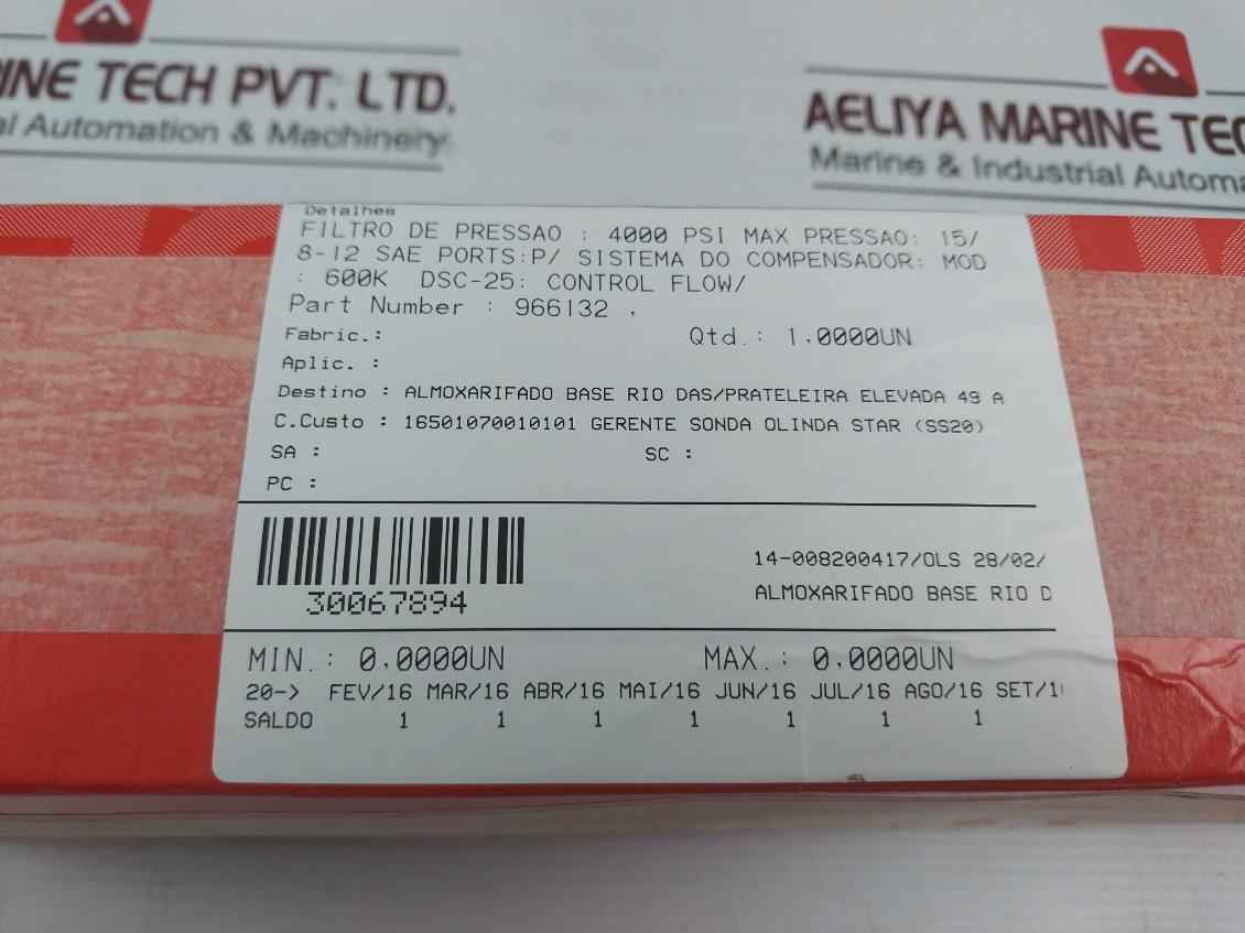 Schroeder Cc10/9C10 Hydraulic Filter Element 4000 Psi Max 15/8-12 Sae Port